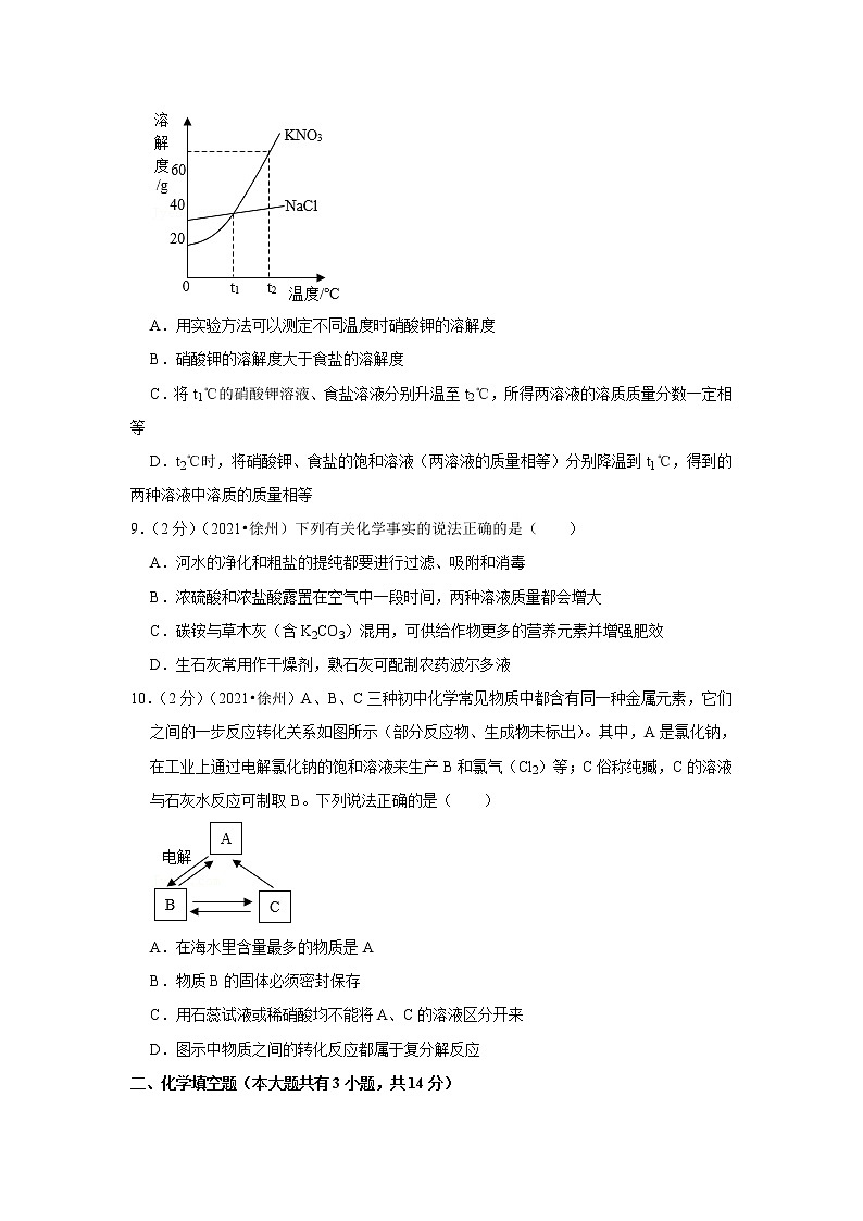 2021年江苏省徐州市中考化学试题（解析版）03