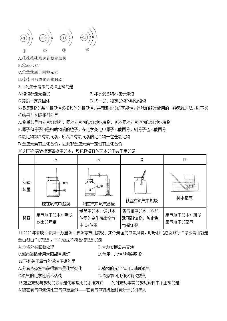 山东省滨州市阳信县2021-2022学年九年级上学期期中化学试题（word版 含答案）第2页