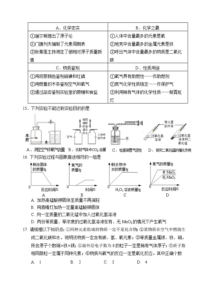 【名校真题】无锡市桥谊集团2021-2022学年9年级化学上册期中考试试卷（含答案）第3页