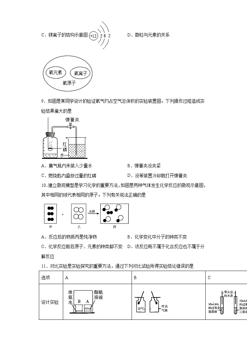 安徽省蚌埠市龙子湖区2021-2022学年九年级上学期期中化学试题（word版 含答案）03