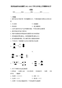 陕西省咸阳市秦都区2021-2022学年九年级上学期期中化学试题（word版 含答案）