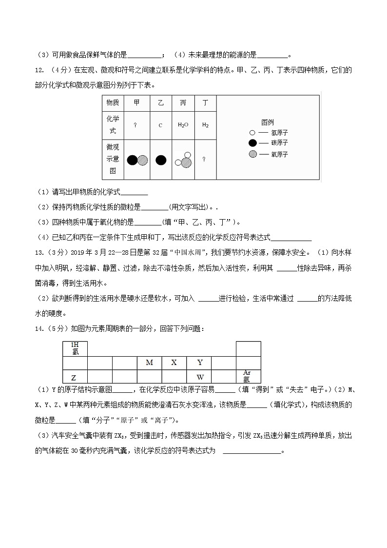 湖北省孝感市孝昌县2021—2022学年九年级上学期期中教学监测化学试题（word版 含答案）03