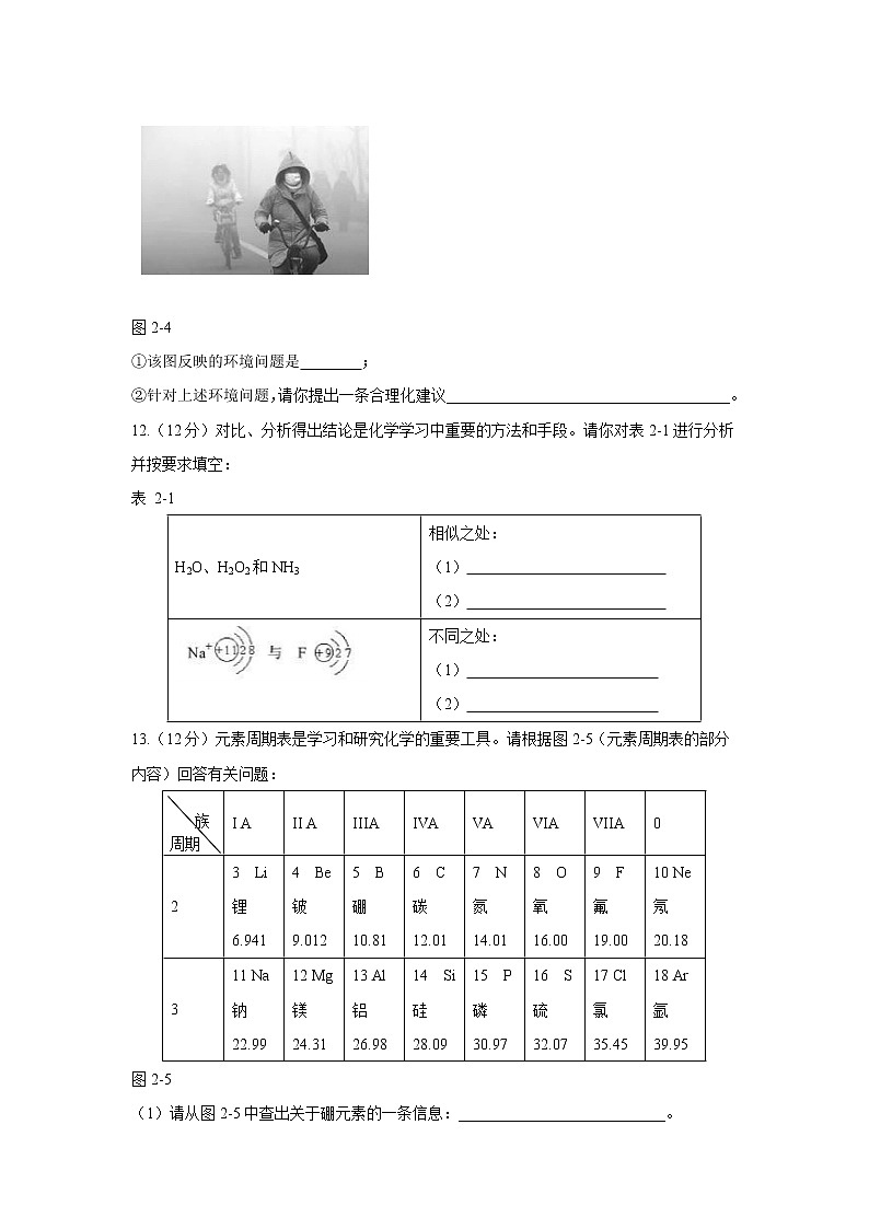 2021年初中化学九年级上册科粤版 第二章 空气、物质的构成 单元综合检测第3页