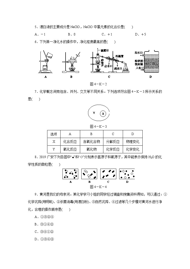 人教版初中化学九上  第四单元 自然界的水  综合提升卷02