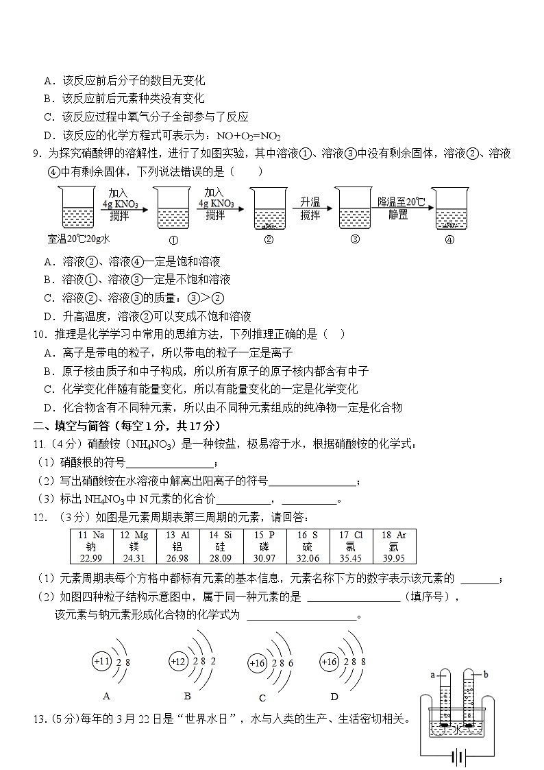 山东省济宁市邹城市2021-2022学年九年级上学期期中检测化学试题（word版 含答案）02
