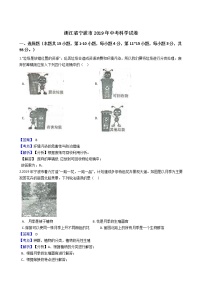 2019年浙江省宁波市中考科学试卷（解析版）