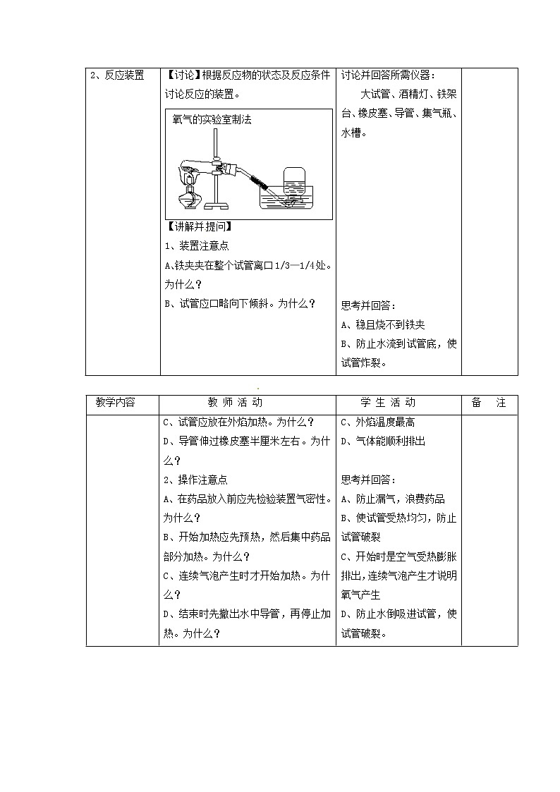 沪教初中化学九上《第2章  第1节 性质活泼的氧气》教案02