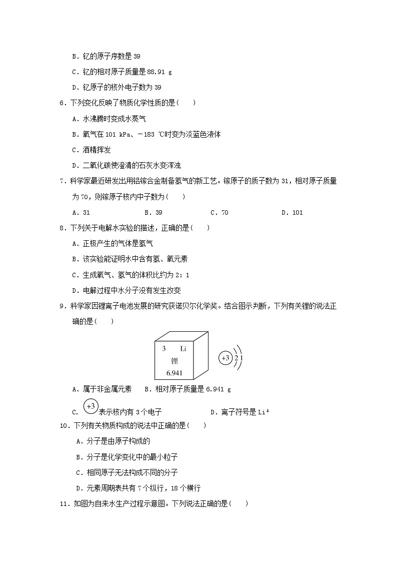 2021秋九年级化学上册第二单元探秘水世界达标检测卷鲁教版02