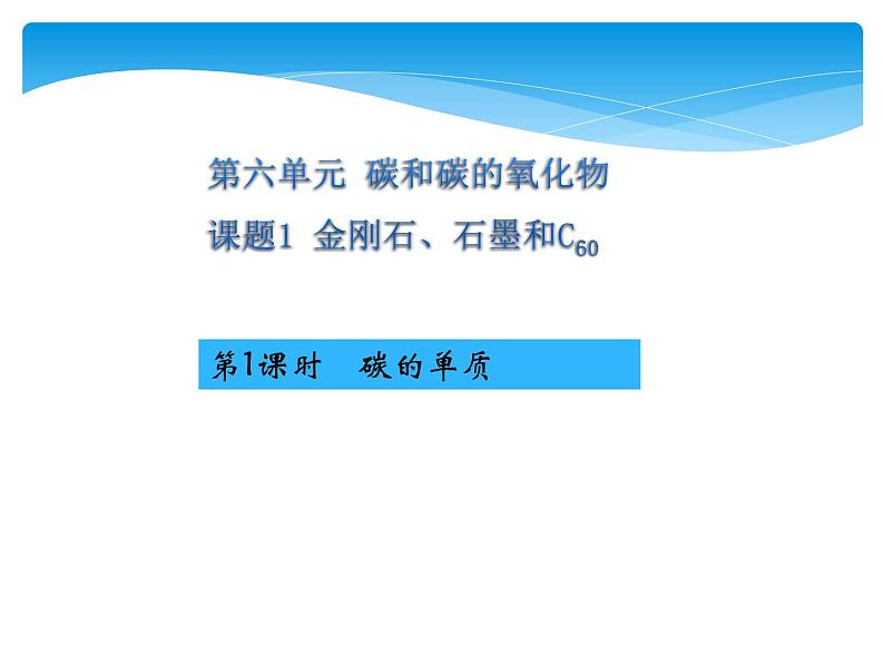 人教版九年级上册 第六单元 碳和碳的氧化物 课题1 金刚石、石墨和C60课件PPT01