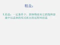 鲁教版九年级下册第二节 海水“晒盐“备课课件ppt