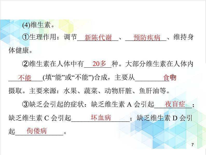 第十二单元 课题1 人类重要的营养物质 课件第7页