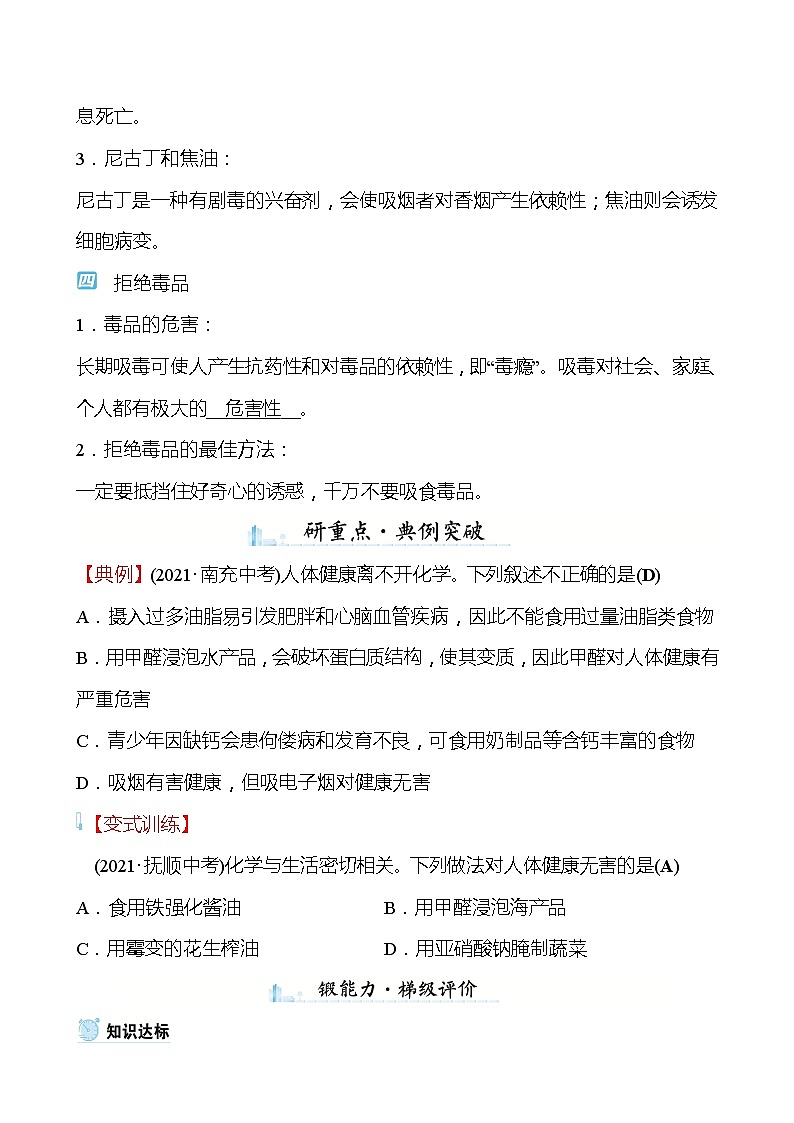 第十单元　第三节　远离有毒物质 学案—2020-2021学年九年级化学鲁教版下册03