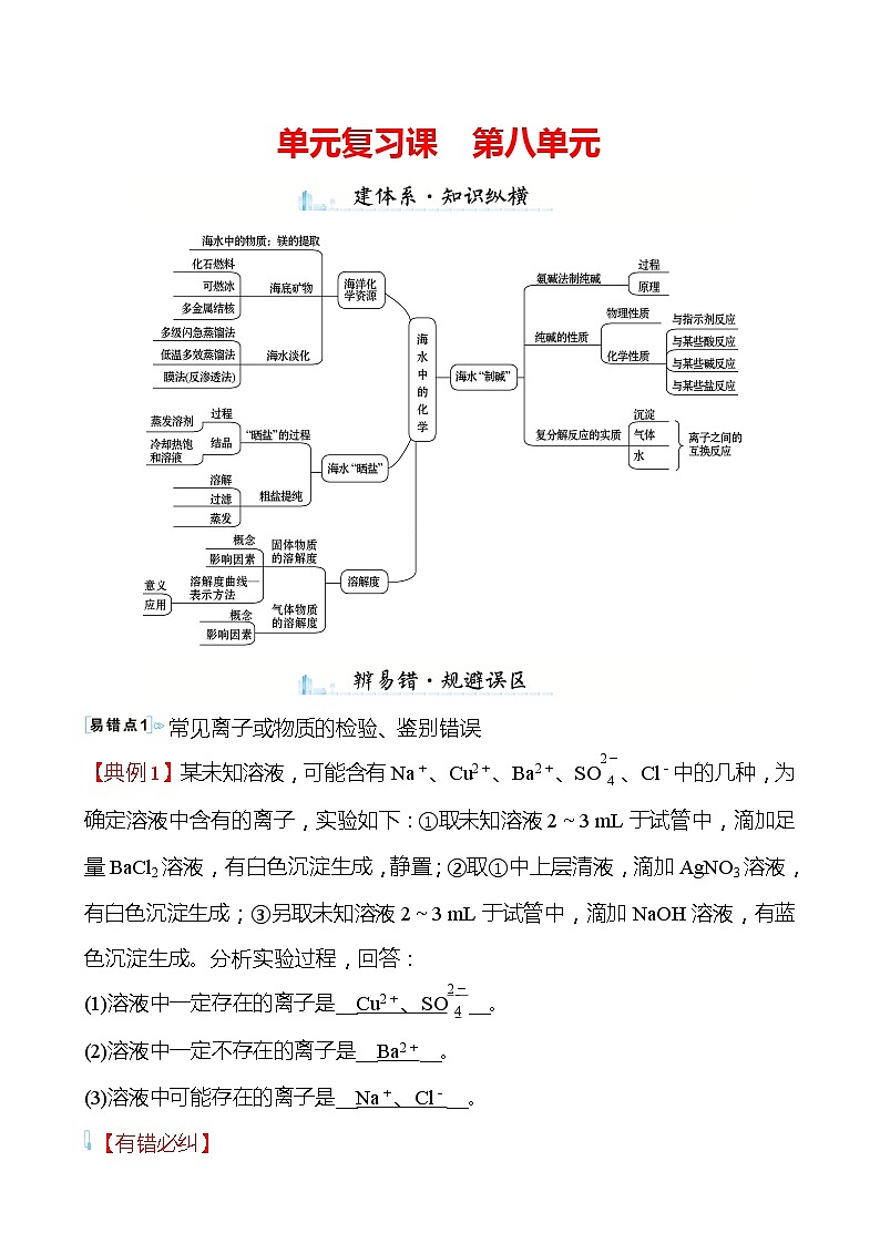 第八单元　单元复习课 学案—2020-2021学年九年级化学鲁教版下册01
