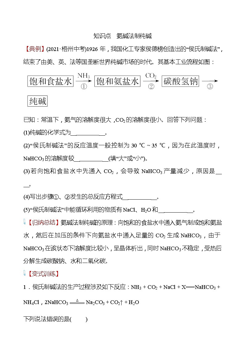 第八单元　第三节　海水“制碱”  第1课时 学案—2020-2021学年九年级化学鲁教版下册02