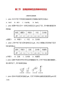 备战2022 鲁教版 中考复习 第七单元 专题2 溶液的酸碱性及酸碱中和反应 同步练习