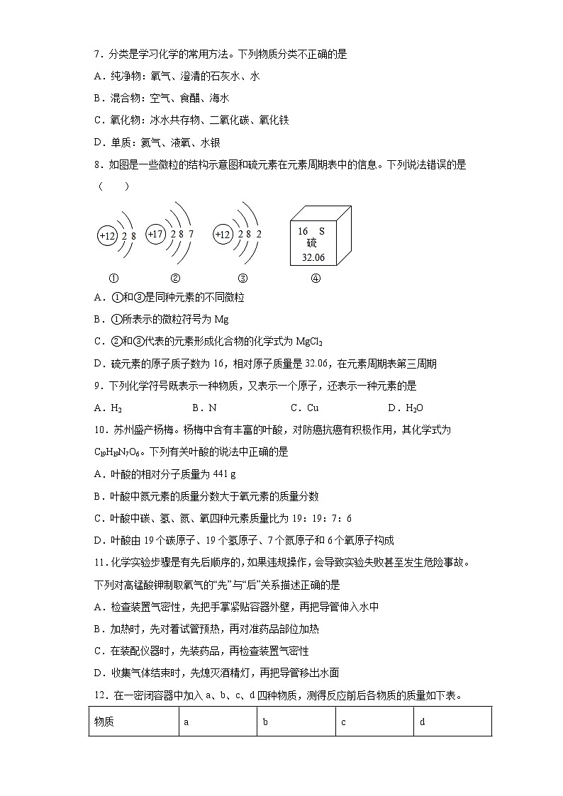 河南省南阳市方城县2021-2022学年九年级上学期期中化学试题（word版 含答案）第2页