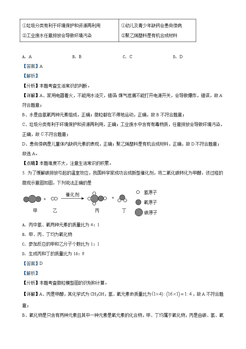 2021年湖北省黄冈市中考化学试题（原卷+解析）03
