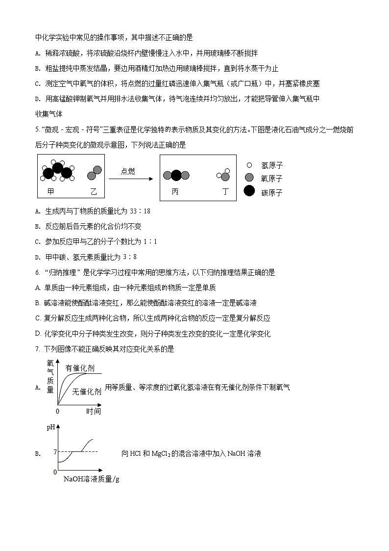 2021年贵州省黔东南州中考化学试题（原卷+解析）02