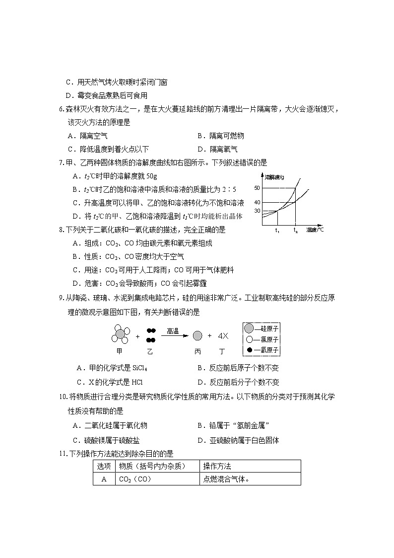 2021年四川省雅安市中考化学真题（含答案）02