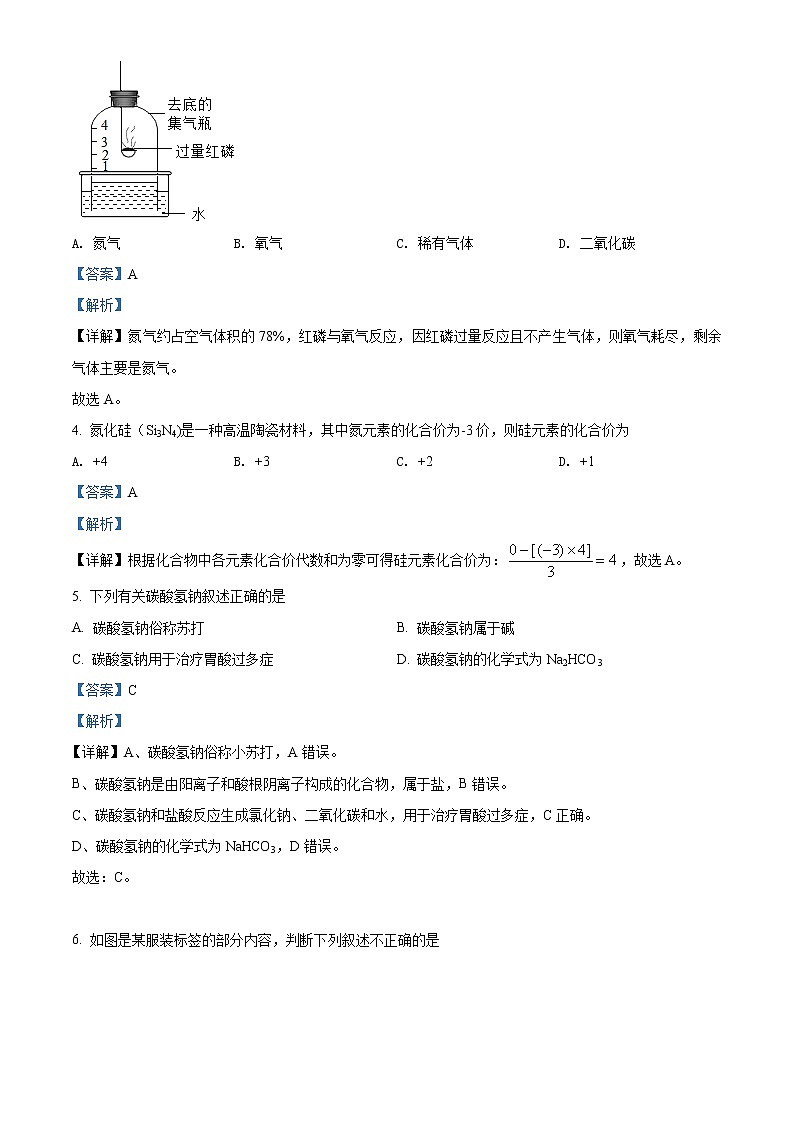 2021年辽宁省阜新市中考化学试题（原卷+解析）02