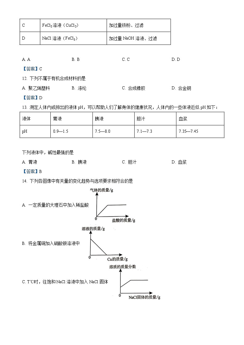 2021年湖南省郴州市中考化学试题(含答案)第3页