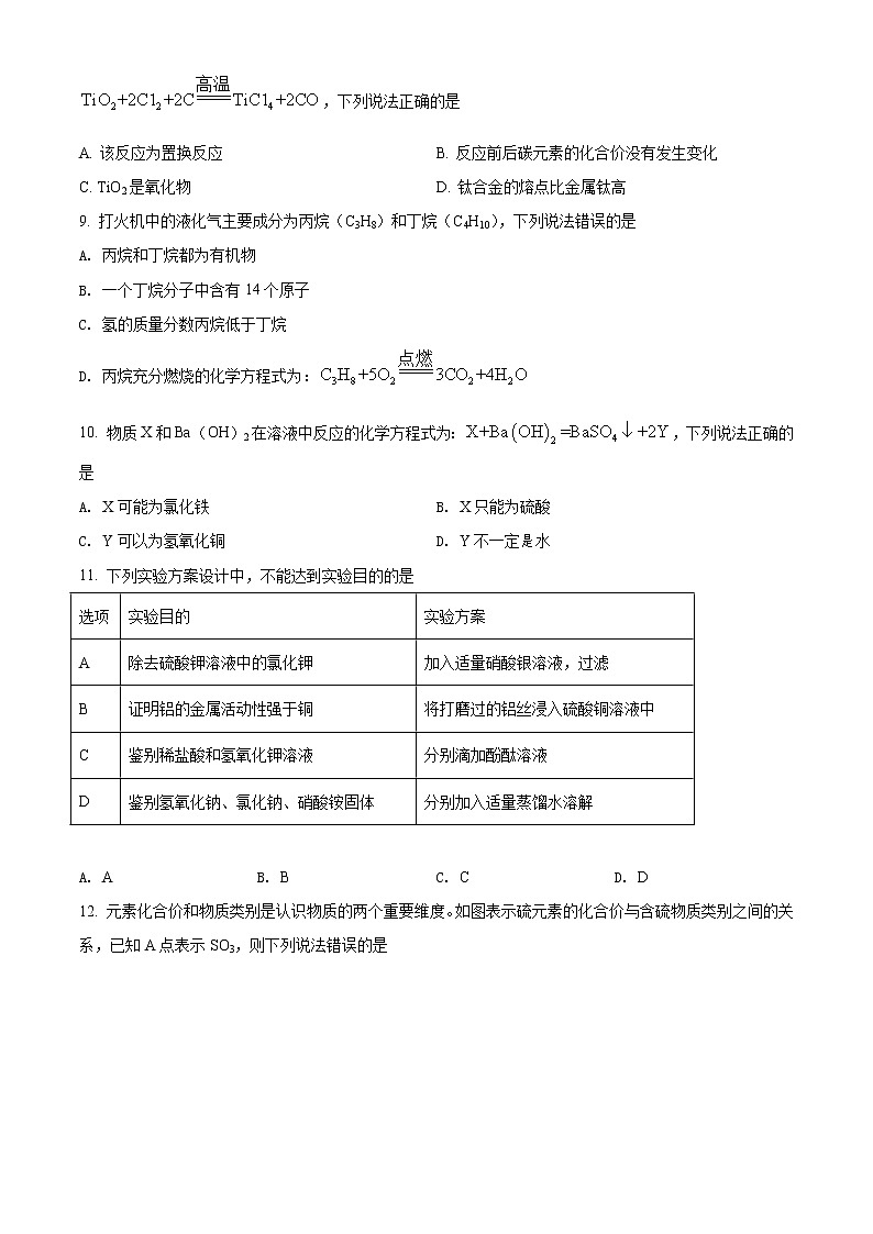2021年湖北省荆州市中考化学试题（原卷+解析）02