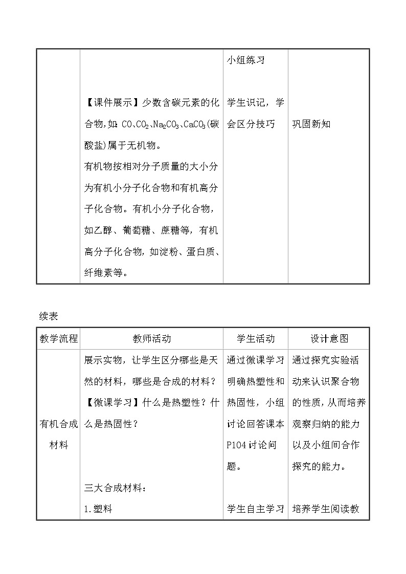 人教版 化学 九年级下册 12.3 课题3　有机合成材料 教案03