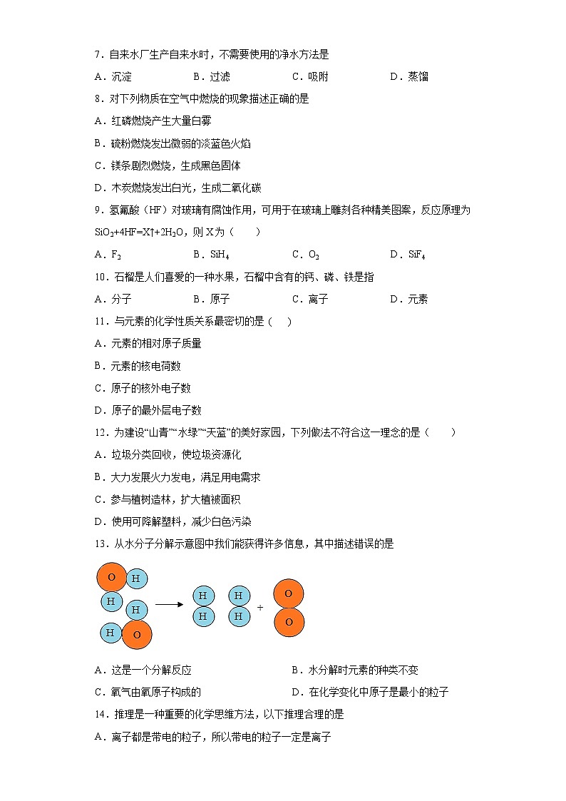 辽宁省葫芦岛市建昌县2021-2022学年九年级上学期期中化学试题（word版 含答案）02
