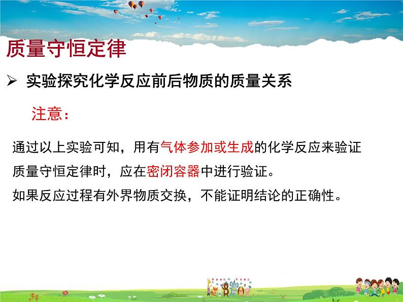 沪教版化学九年级上册  4.2化学反应中的质量关系【课件】第7页