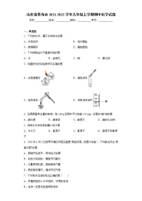 山东省青岛市2021-2022学年九年级上学期期中化学试题（word版 含答案）