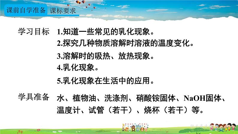 人教版化学九年级下册  第九单元  课题1 溶液的形成  第2课时 溶解时的吸热或放热现象 乳化现象【课件+素材】02