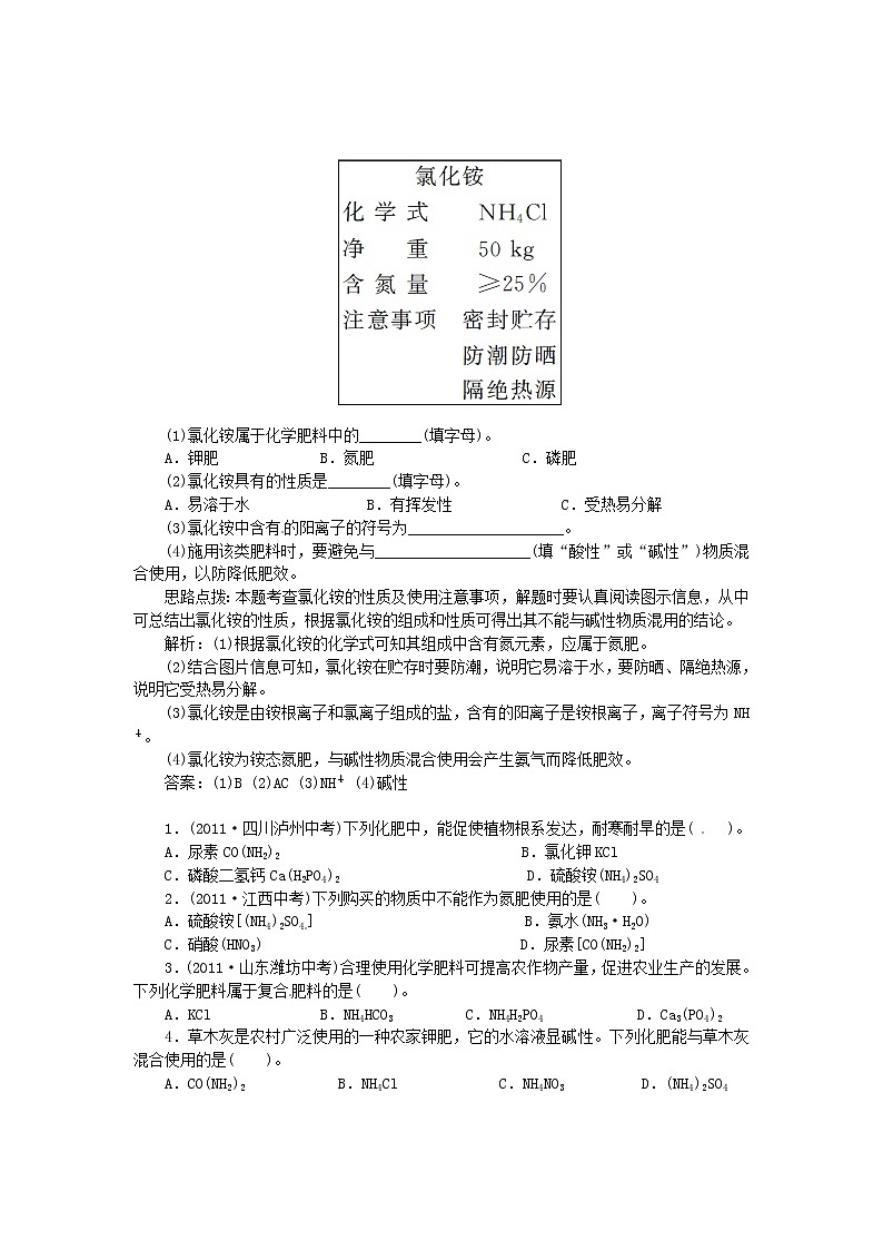 鲁教五四制初中化学九年级全册《第六单元  3 化学与农业生产》教案02