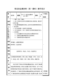 鲁教版 (五四制)九年级全册第四单元 金属1 常见的金属材料教学设计