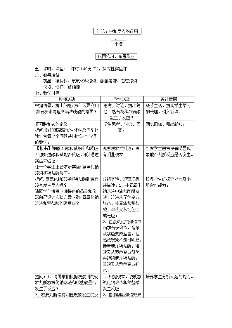 鲁教版（五四制）九年级全一册 2.4  酸碱中和反应（教案）02