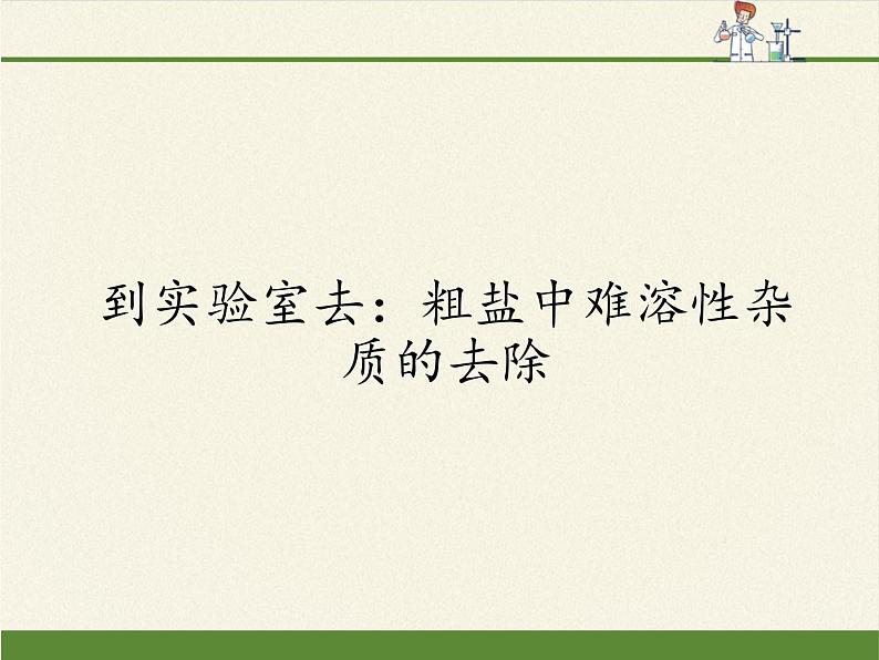 鲁教版（五四制）化学九年级全一册 第三单元 到实验室去：粗盐中难溶性杂质的去除（课件）01