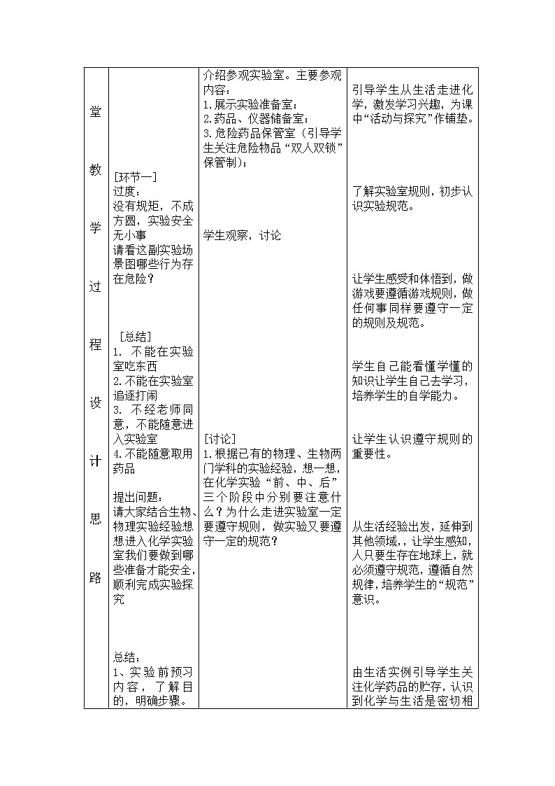 人教版（五四制）八年级全一册化学 第一单元 课题3 走进化学实验室(1)（教案）02