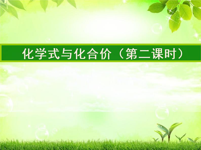 人教版（五四制）八年级全一册化学 第四单元 课题4 化学式与化合价（第二课时）（课件）01