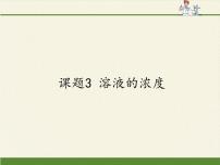 初中化学课题3 溶液的浓度说课课件ppt