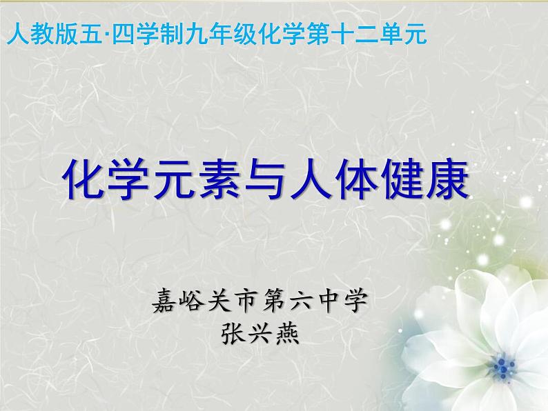 人教版（五四制）九年级全一册化学 第五单元 课题2  化学元素与人体健康（课件）第2页