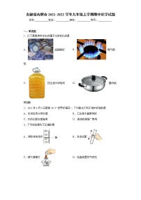 安徽省合肥市2021_2022学年九年级上学期期中化学试题(word版含答案)