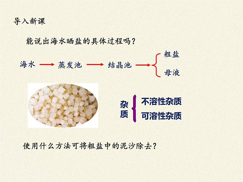 人教版（五四制）九年级全一册化学 实验活动5  粗盐中难溶性杂质的去除(3)（课件）第3页