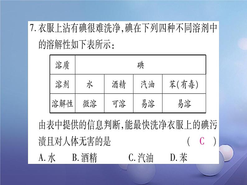 人教版（五四制）九年级全一册化学 第二单元 课题1 溶液的形成(2)（课件）08