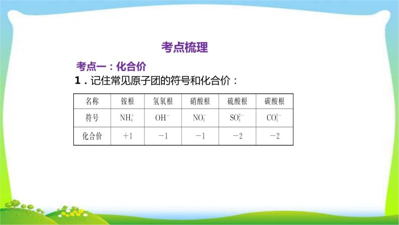 中考化学总复习11节化合价化学式化学方程式化学反应基本类型和物质的变化与性质催化剂课件PPT01