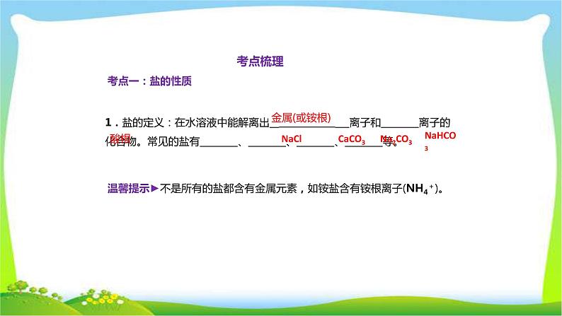 中考化学总复习第7节常见的盐和化肥课件PPT01