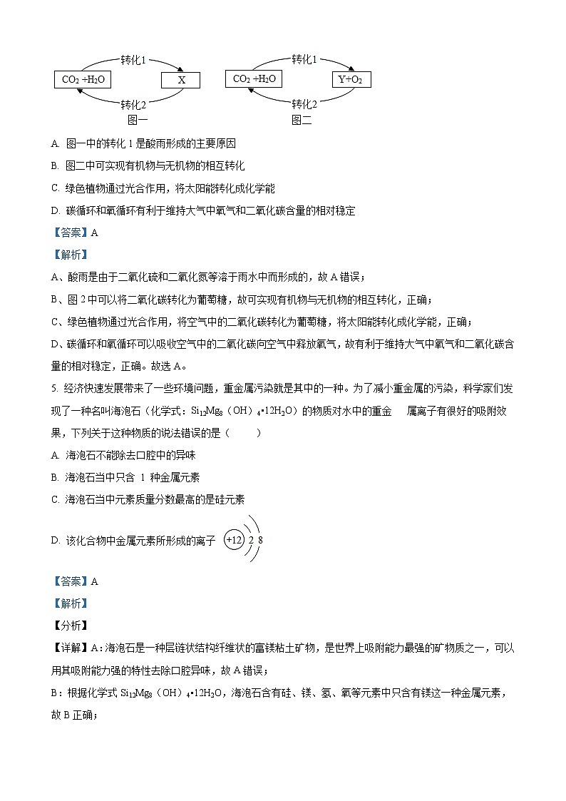 精品解析：2020年湖北省武汉市中考一模化学试题（解析版）03