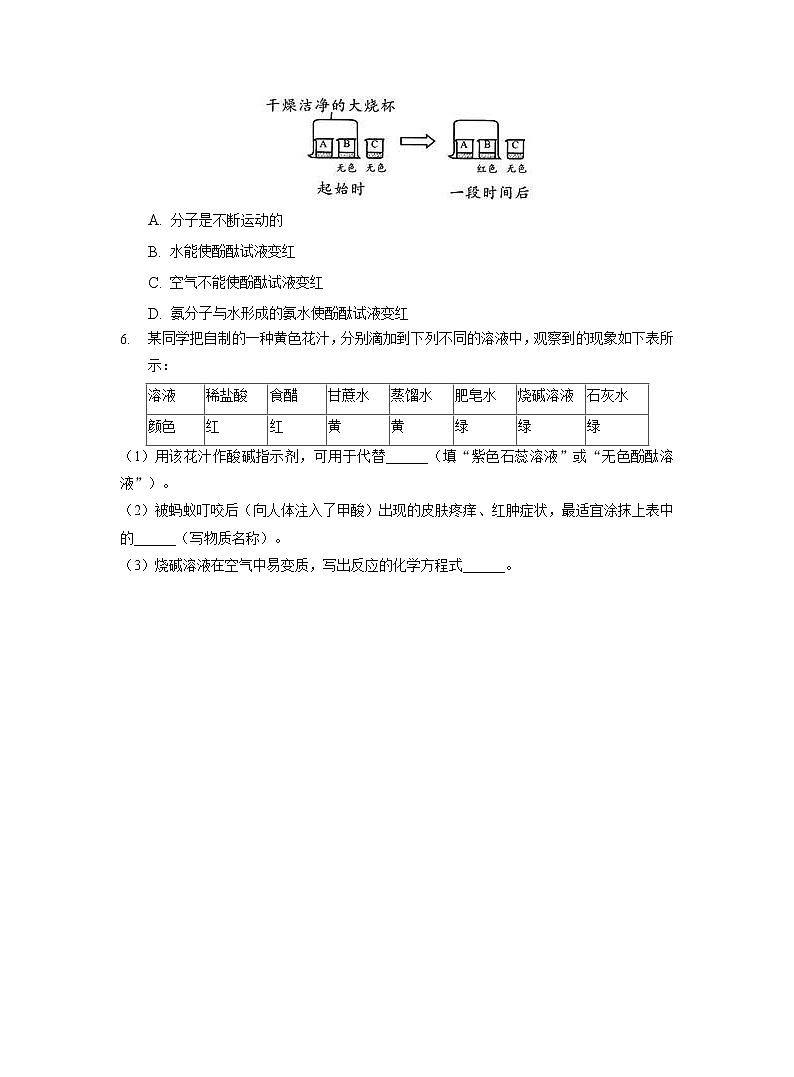 鲁教版（五四制）初中化学 九年级同步作业：2.3 溶液的酸碱性第2页