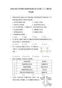 2020-2021学年浙江省杭州市滨江区九年级（上）期末化学试卷