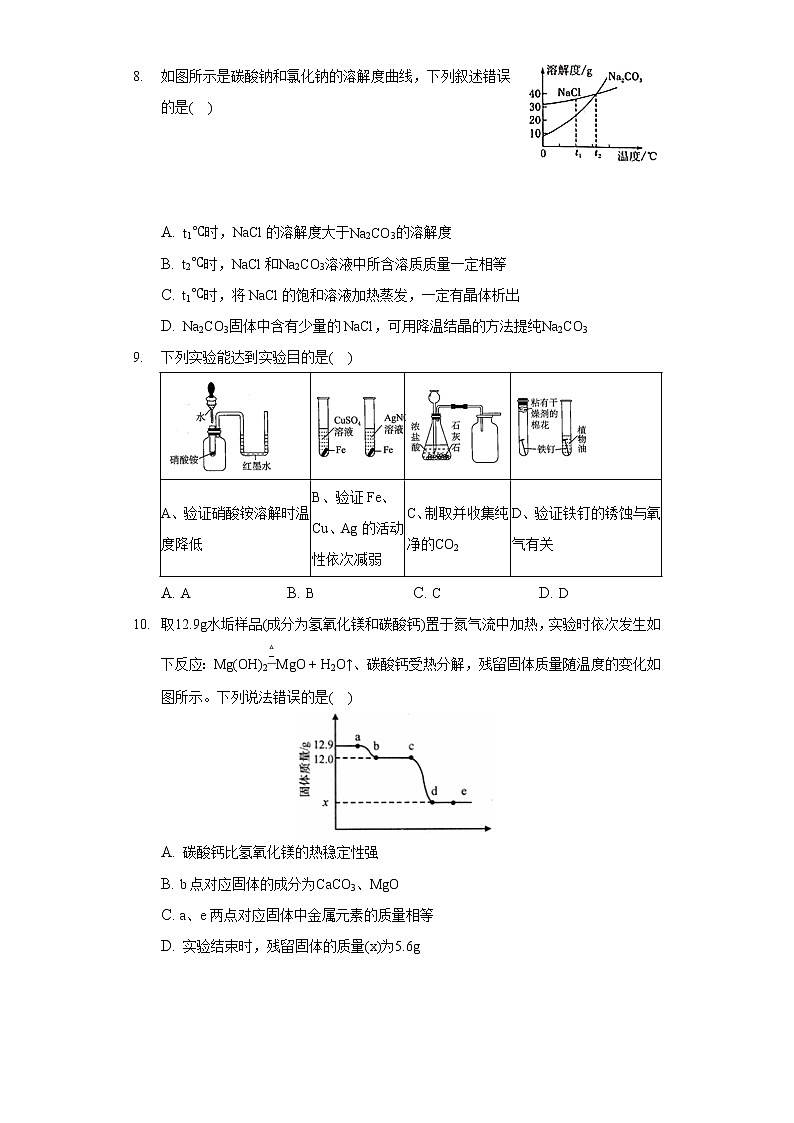 2020-2021学年江苏省南通市如东县九年级（上）期末化学试卷03