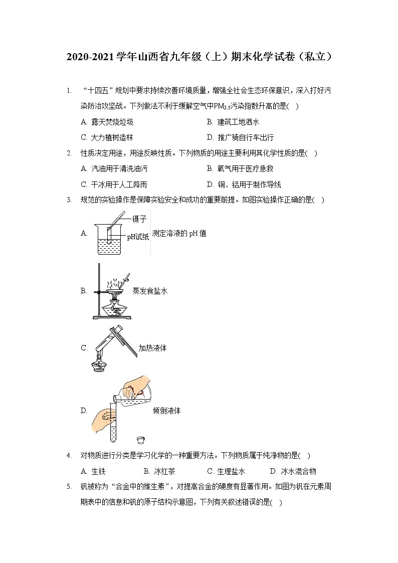 2020-2021学年山西省九年级（上）期末化学试卷01