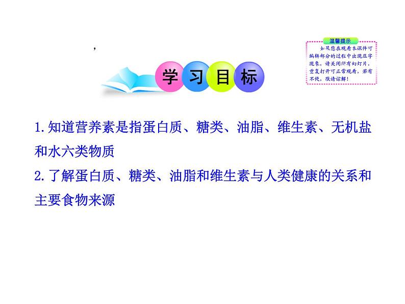 北京课改版九年级化学下册 13.1食物中的营养物质 课件02